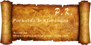 Porkoláb Klarissza névjegykártya